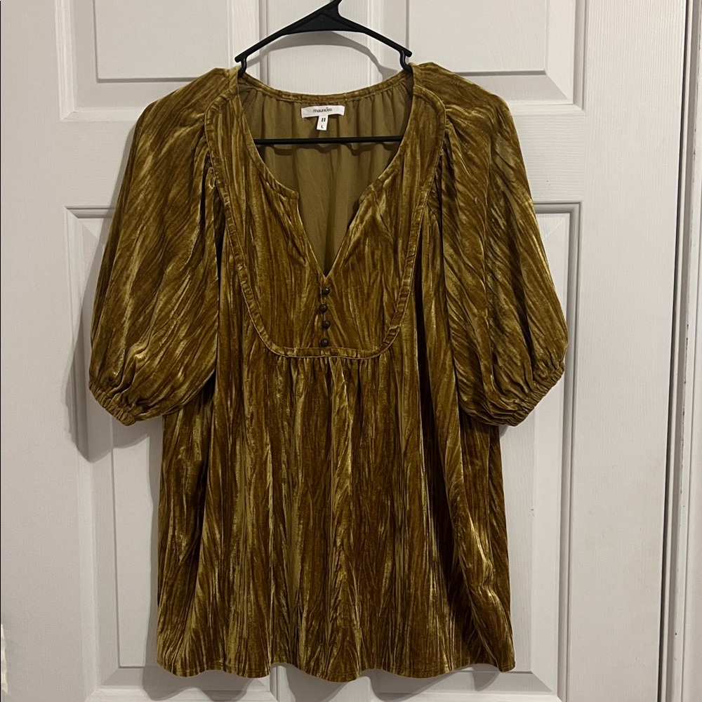 Maurices Greenish Gold Women's Blouse
